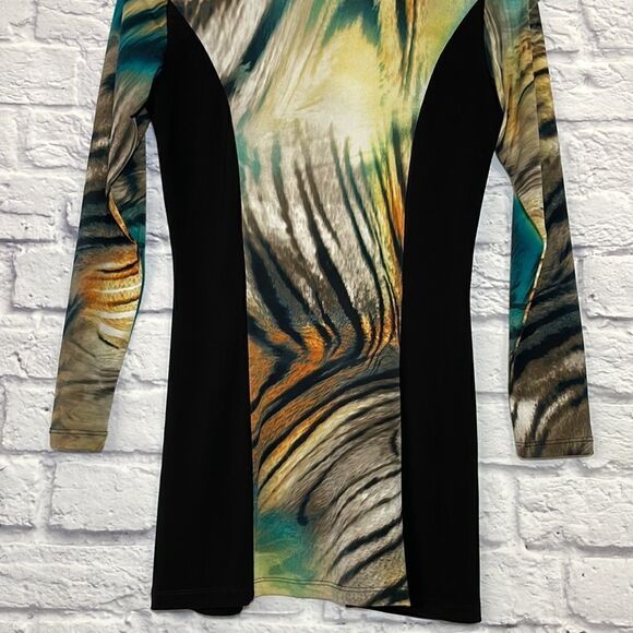 Libra Abstract Print Tunic Length Long Sleeve Top Size Extra Small - Picture 8 of 10